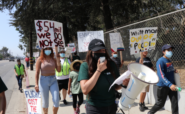 Residents of Pacoima protesting for the Shutdown of Whiteman Airport