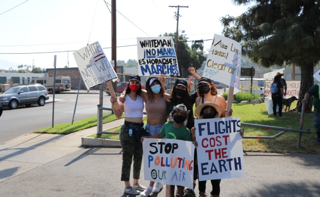 Community members show up in support of the closure of Whiteman Airport