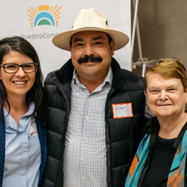 Community Inspector Fidel Vasquez with Supervisor Sheila Kuehl, Executive Director, Veronica Padilla