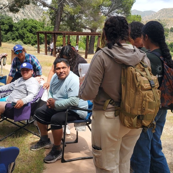 Ranger's collecting public surveys in the Angeles Forest