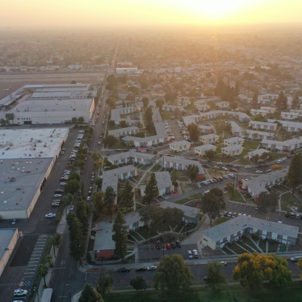 A birds eye view of the community next to whiteman airport