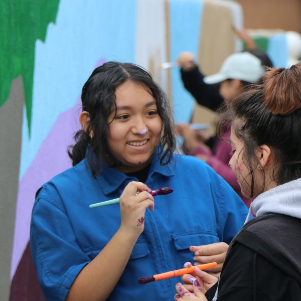 Mural painting at the Pacoima wash