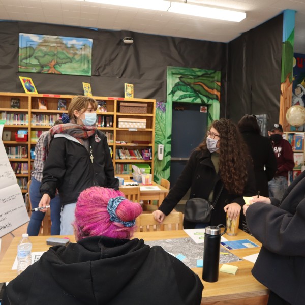 Our community taking part in a visioning session, reimagining the space currently occupied by Whiteman Airport