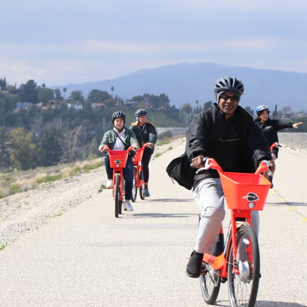 Community bike ride through Hansen Dam
