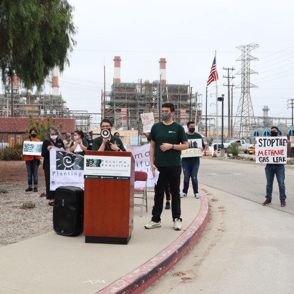 Pacoima Beautiful, Executive Director, Veronica Padilla-Campos speaks to community