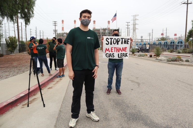 Carlos Regalado protests for clean air in his neighborhood