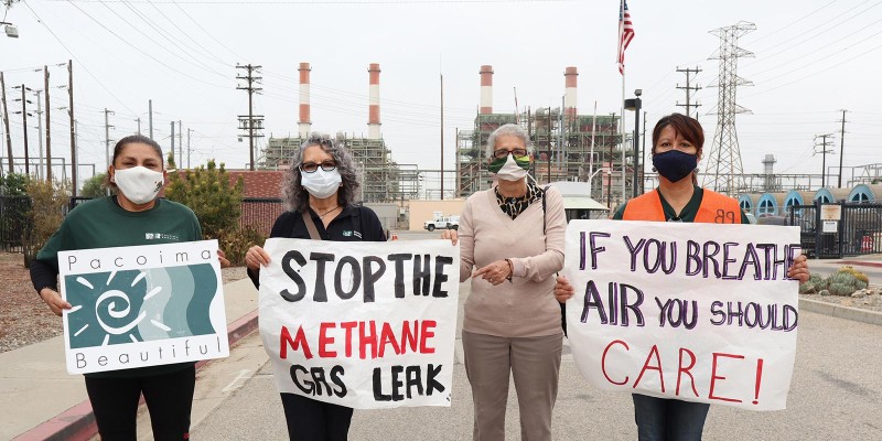 Protestors outside the Valley Gas Plant